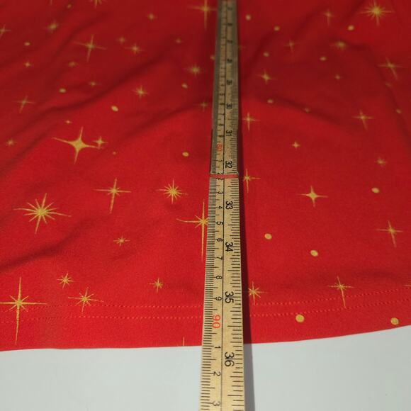 Tipsy Elves Womens XXL Mini Dress Christmas Red Stretch Gold Stars Holiday - Picture 7 of 12